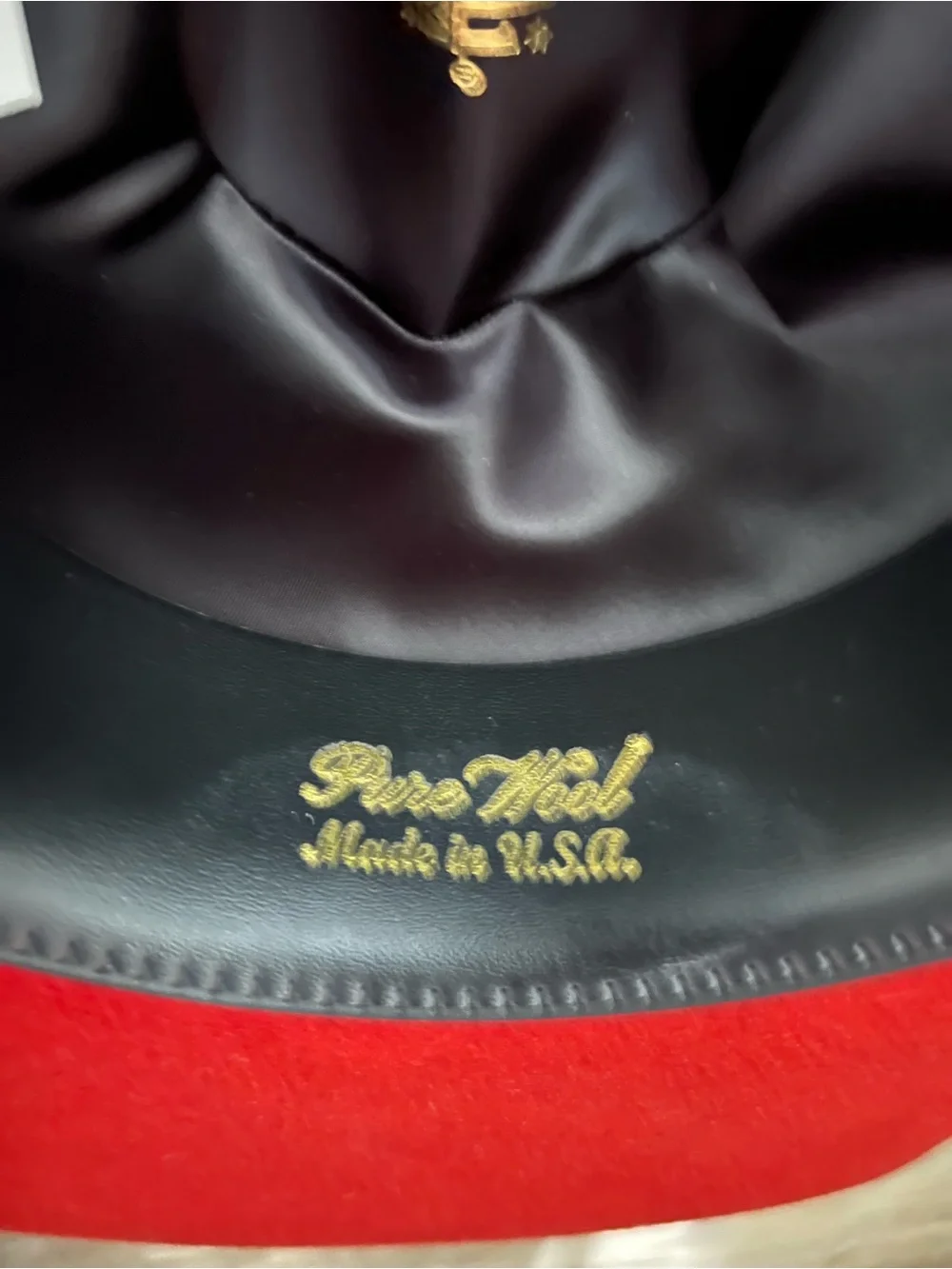 Red Felt Western Cowboy Hat with Silver Buckle Accent